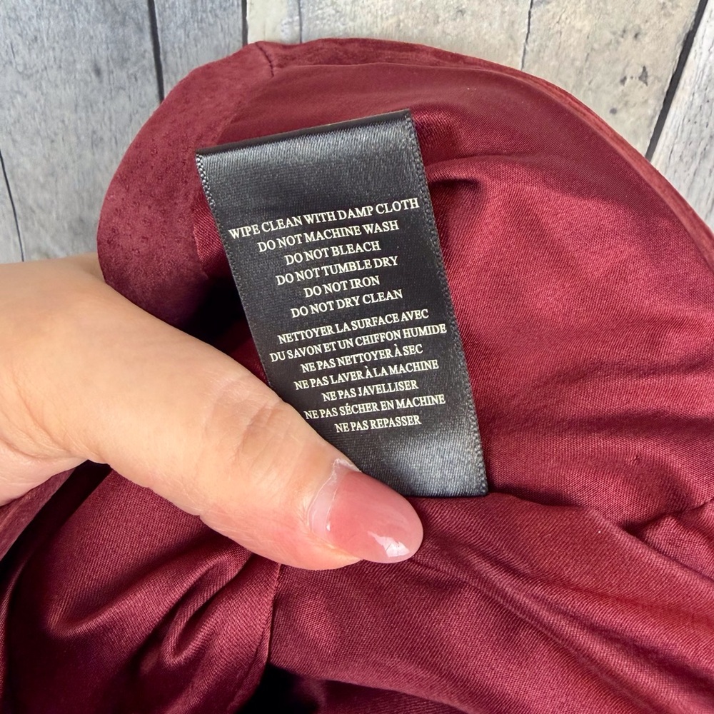 NWT Blank NCY Leather Suede A Line Miniskirt in Wine Red Size 25. - Picture 8 of 11